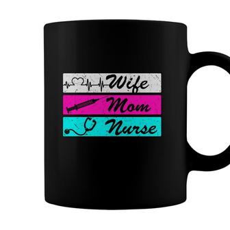 Wife Mom Nurse Graphics Is Three Different New 2022 Coffee Mug - Seseable