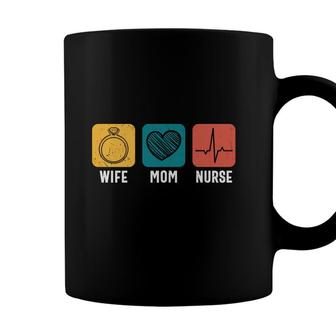 Wife Mom Nurse Ring Heart Heartbeat Great New 2022 Coffee Mug - Seseable