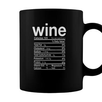 Wine Nutrition Facts Funny Thanksgiving Christmas Food Coffee Mug - Seseable