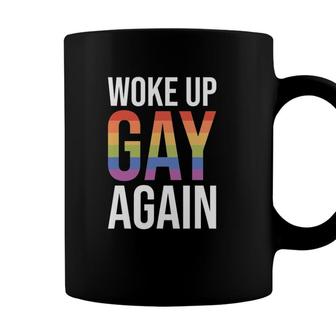 Woke Up Gay Again Couple Pride Month Lgbtq Coffee Mug - Seseable