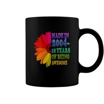 Womens 18 Years Old Floral Awesome Since 2004 Gifts 18Th Birthday Coffee Mug - Seseable