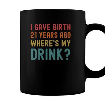Womens 21St Birthday Party Mom Dad 21 Years Old Child Son Daughter V-Neck Coffee Mug - Seseable