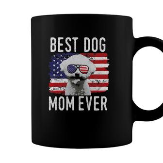 Womens American Flag Best Dog Mom Ever Bichon Frise Usa Coffee Mug - Seseable