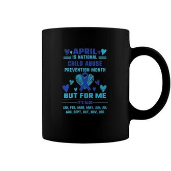 Womens April Is National Child Abuse Prevention Month Awareness V-Neck Coffee Mug | Mazezy