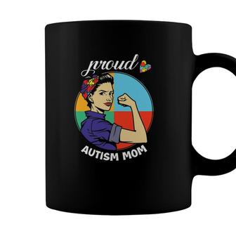 Womens Autism Awareness Month Mama Autistic Proud Autism Mom Coffee Mug - Seseable