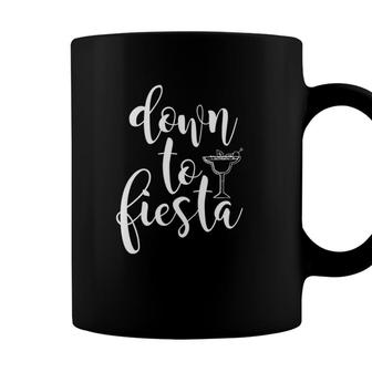 Womens Down To Fiesta Cinco De Mayo Margarita Party Gift V-Neck Coffee Mug - Seseable