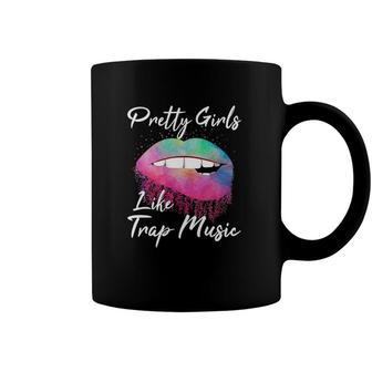 Womens Edm Pretty Girls Like Trap Music V-Neck Coffee Mug | Mazezy