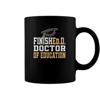 Womens FinishedD Doctor Of Education Doctoral Degree V-Neck Coffee Mug | Mazezy