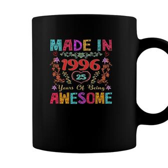 Womens Flowers Made In 1996 Funny 25Th Birthday Gift 25 Years Old Coffee Mug - Seseable