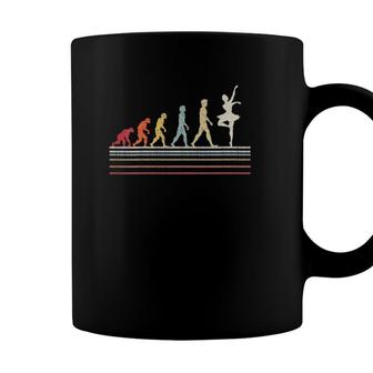Womens Funny Ballet Dancer Evolution Of Man Sport Retro Vintage Coffee Mug - Seseable