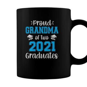 Womens Funny Proud Grandma Of Two 2021 Graduates Senior 21 Gift Coffee Mug - Seseable