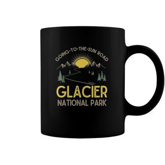 Womens Going To The Sun Road Glacier National Park Retro Montana V-Neck Coffee Mug | Mazezy