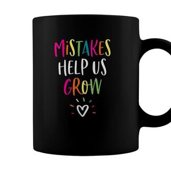 Womens Growth Mindse Positive Back To School Teacher Student V-Neck Coffee Mug - Seseable