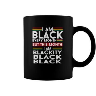 Womens I Am Black Every Month But This Month Im Blackity Black V-Neck Coffee Mug | Mazezy