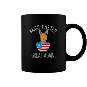 Womens Make Easter Great Again Funny Trump Bunny Egg Hunt Men Women V-Neck Coffee Mug | Mazezy