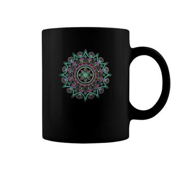 Womens Mandala Ornament Lotus Flower Coffee Mug | Mazezy