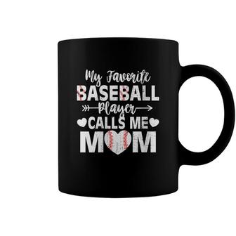 Womens My Favorite Baseball Player Calls Me Mom Mothers Day Coffee Mug - Seseable