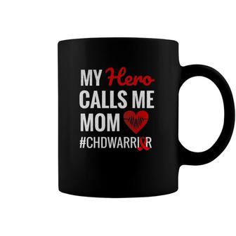 Womens My Hero Calls Me Mom Congenital Heart Defect Chd Coffee Mug | Mazezy