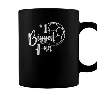 Womens Number 1S Biggest Fan Soccer Player Mom Dad Family Coffee Mug - Seseable