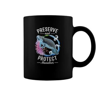 Womens Preserve And Protect Manatees Nature Conservation V-Neck Coffee Mug | Mazezy