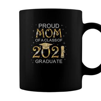 Womens Proud Mom Of A Class Of 2021 Graduate Graduation V-Neck Coffee Mug - Seseable