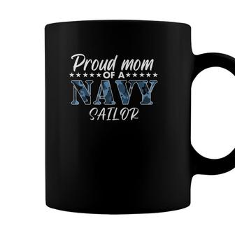 Womens Proud Mom Of A Navy Sailor Coffee Mug - Seseable