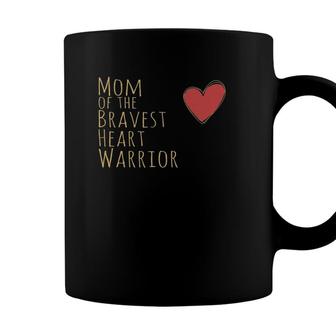 Womens Proud Mom Of Bravest Heart Warrior Chd Awareness Congenital Coffee Mug - Seseable
