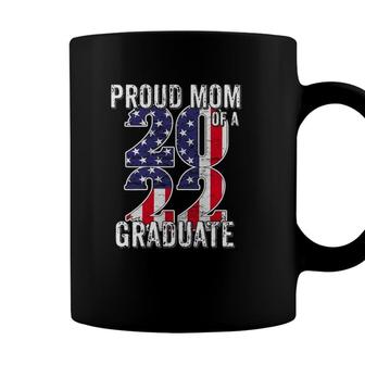 Womens Proud Mom Of Class Of 2022 Graduate American Flag Senior Coffee Mug | Seseable CA