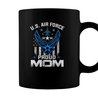 Womens Proud Mom US Air Force Stars Air Force Family Gift Coffee Mug - Seseable