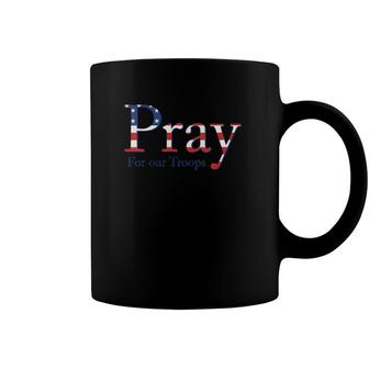Womens Red Friday Military Patriotic - Pray For Our Troops Deployed V-Neck Coffee Mug | Mazezy