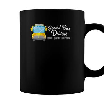 Womens School Bus Driver I Make Special Deliveries Appreciation V Neck Coffee Mug - Seseable