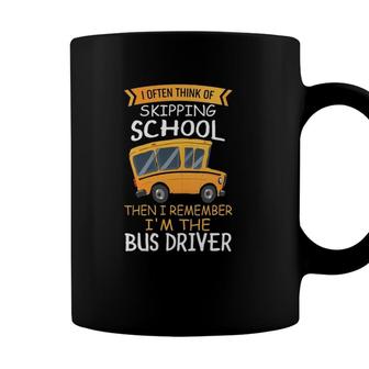 Womens School Bus Driver I Often Think Of Skipping School V-Neck Coffee Mug - Seseable