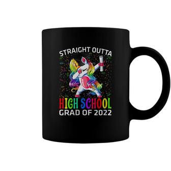 Womens Straight Outta High School Grad Of 2022 Unicorn Graduate Coffee Mug - Seseable