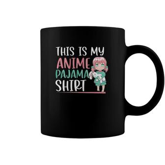 Womens This Is My Anime Pajama Funny Japanese Anime Lover Teen Girl V-Neck Coffee Mug | Mazezy