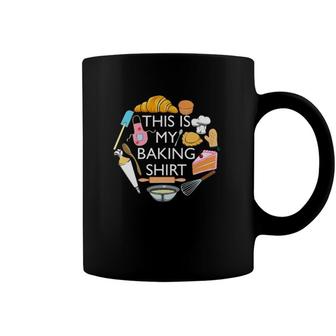 Womens This Is My Baking Funny Pastry Hobby Chef V-Neck Coffee Mug | Mazezy