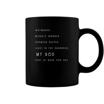 Womens Waymaker Miracle Worker Promise Keeper Light V-Neck Coffee Mug | Mazezy