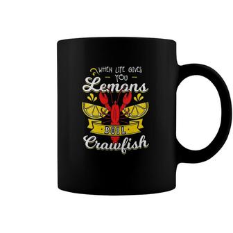 Womens When Life Gives You Lemons Boil Crawfish Mudbug Crayfish V-Neck Coffee Mug | Mazezy