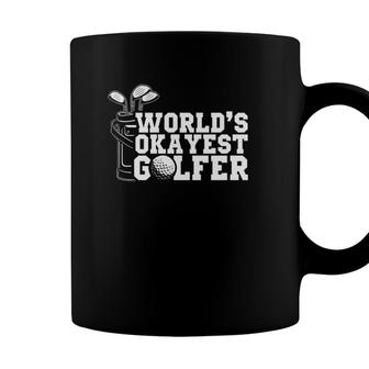 Worlds Okayest Golfer Funny Golfing Golf Lover Gift Coffee Mug - Seseable