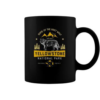 Yellowstone National Park Grey Wolf Coffee Mug | Mazezy