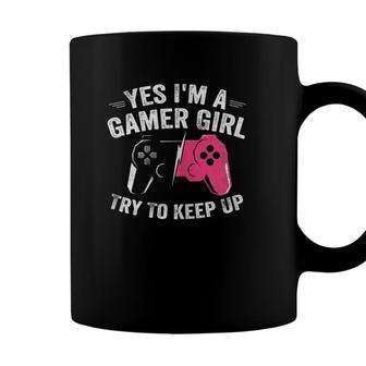 Yes Im A Gamer Girl Funny Video Gamer Gift Gaming Lover Coffee Mug - Seseable