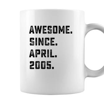 17Th Birthday Gift Awesome Since April 2005 17 Years Old Coffee Mug - Seseable
