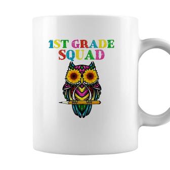 1St Grade Squad Sunflower Owl 1St Grade Teacher Coffee Mug - Seseable