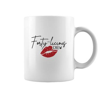 40Th Birthday 1982 Forty Licious Crew Red Lip Coffee Mug - Seseable