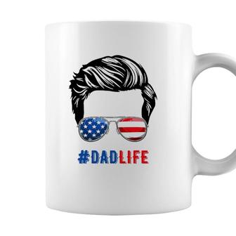 4Th Of July Tee Dad Life Sunglasses American Flag Coffee Mug - Seseable