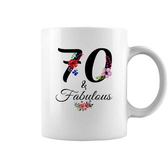 70 & Fabulous 70 Year Old Vintage Floral 1952 70Th Birthday Coffee Mug - Seseable