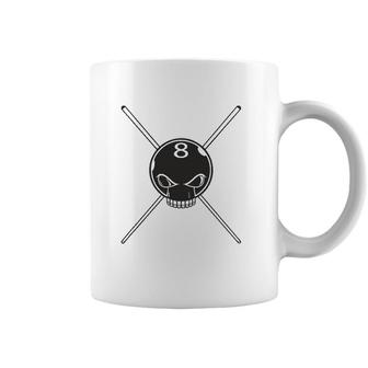 8 Ball Skull Billiard Gifts For Any Billiards Fan Coffee Mug | Mazezy