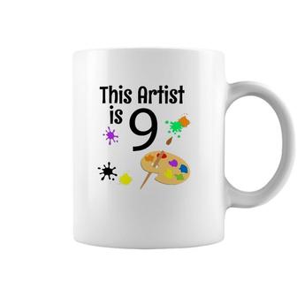 9 Years Old Art Painting Birthday Party 9Th Birthday Coffee Mug | Mazezy