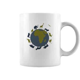 African Animals Globe Wild Animals Coffee Mug | Mazezy