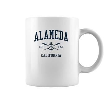 Alameda Ca Vintage Navy Crossed Oars & Boat Anchor Coffee Mug | Mazezy