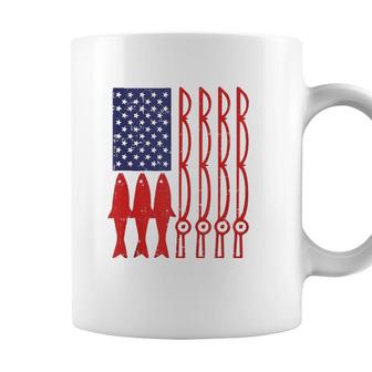 American Flag Fishing 4Th Of July Patriotic Dad Gift Angler Coffee Mug - Seseable
